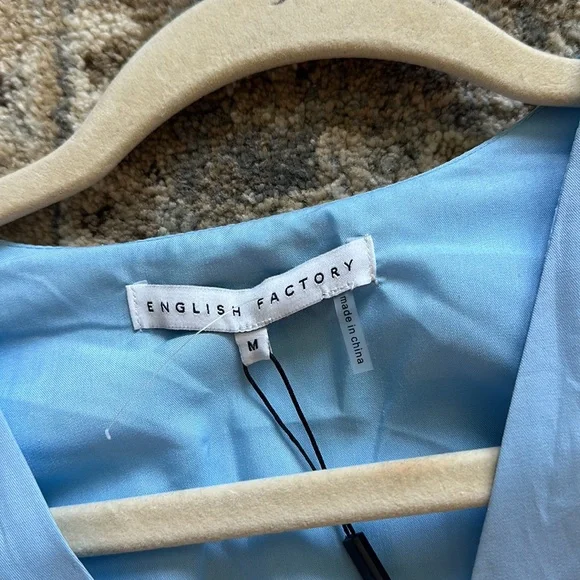 100% Cotton Light Blue English Factory Dress - Picture 4 of 7